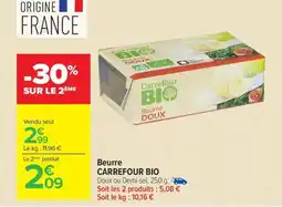 Carrefour CARREFOUR BIO Beurre offre