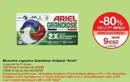 Monop' Lessive capsules grandiose original ariel offre