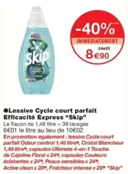 Monop' Lessive cycle court parfait efficacité express skip offre