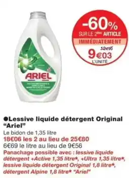 Monop' Lessive liquide détergent original ariel offre