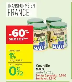 Carrefour MALO Yaourt Bio offre
