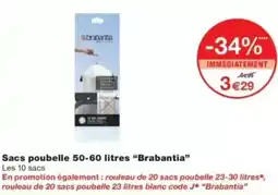 Monop' Sacs poubelle 50-60 litres brabantia offre