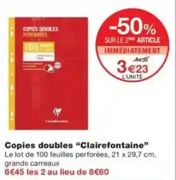Monop' Copies doubles clairefontaine offre