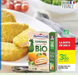 Carrefour MAÎTRE COQ Cordon bleu bio offre