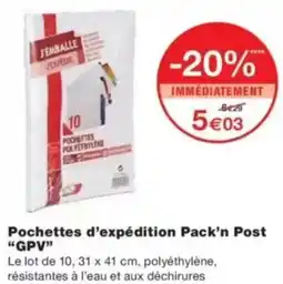 Monop' Pochettes d'expédition pack'n post gpv offre
