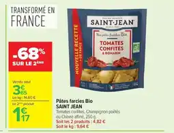 Carrefour SAINT JEAN Pâtes farcies Bio offre