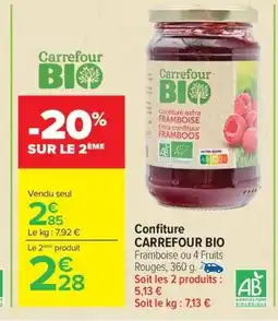 Carrefour CARREFOUR BIO Confiture offre