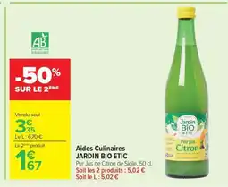 Carrefour JARDIN BIO ETIC Aides Culinaires offre