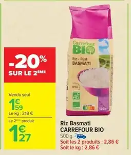 Carrefour CARREFOUR BIO Riz-Basmati offre