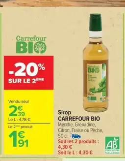 Carrefour CARREFOUR BIO Sirop offre