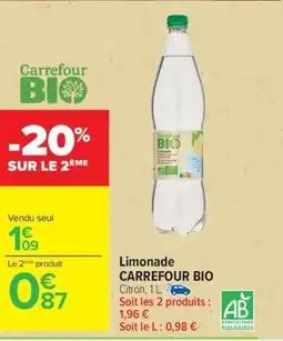 Carrefour CARREFOUR BIO Limonade offre