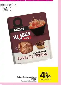 Carrefour MOWI Cubes de saumon fumé offre