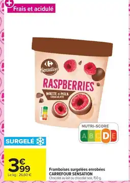 Carrefour CARREFOUR SENSATION Framboises surgelées enrobées offre
