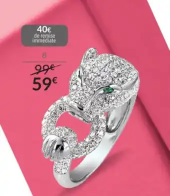Auchan Bague Argent Et Oxydes de Zirconium Blancs Et Verts offre