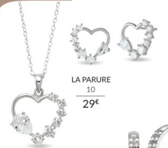 Auchan Parure Collier + Boucles d'Oreilles Argent Et Oxydes de Zirconium offre
