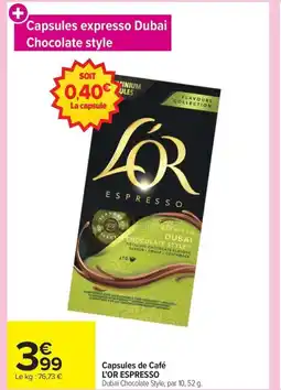 Carrefour L'OR ESPRESSO Capsules de Café offre