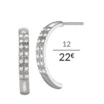 Auchan Boucles d'Oreilles Argent Et Oxydes de Zirconium offre