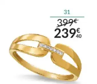 Auchan Bague or 750 Millièmes Rhodié Et Diamants offre