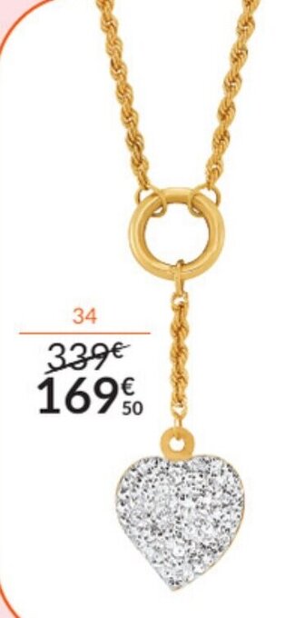 Auchan Collier or 375 Millièmes Et Cristaux offre