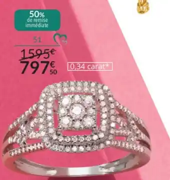 Auchan Bague or Blanc 750 Millièmes Et Diamants offre