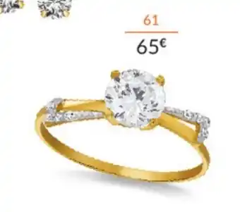 Auchan Bague or 375 Millièmes Rhodié Et Oxydes de ZIrconium offre