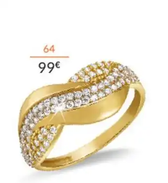 Auchan Bague or 375 Millièmes Rhodié Et Oxydes de Zirconium offre