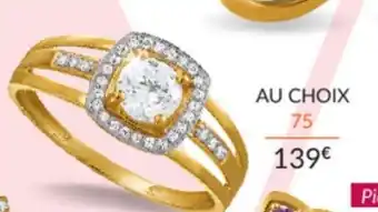 Auchan Bague or 375 Millièmes Et Pierres Fines Ou Oxydes de Zirconium offre