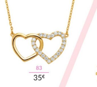 Auchan Collier Plaqué or Et Oxydes de Zirconium offre