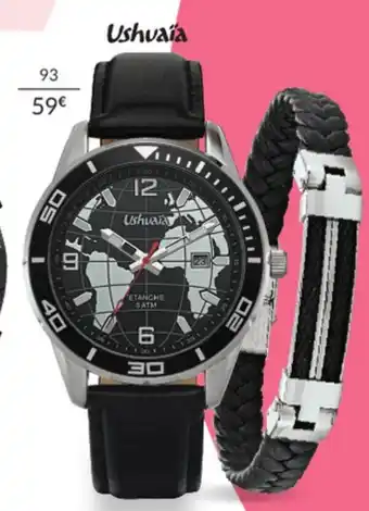 Auchan Coffret Montre Ushuaïa Homme + Bracelet offre