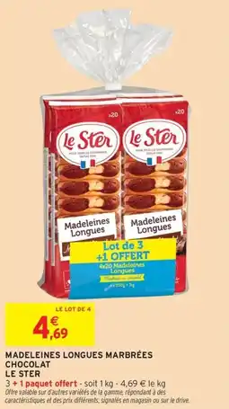 Intermarché Madeleines longues marbrées chocolat le ster offre