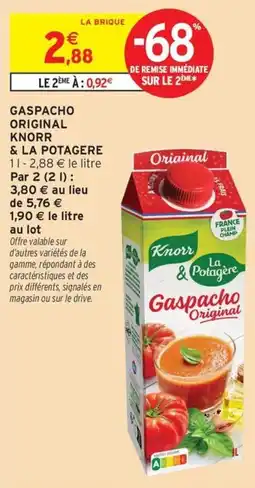 Intermarché Gaspacho original knorr & la potagere offre