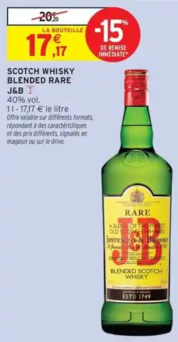 Intermarché Scotch whisky blended rare j&b offre