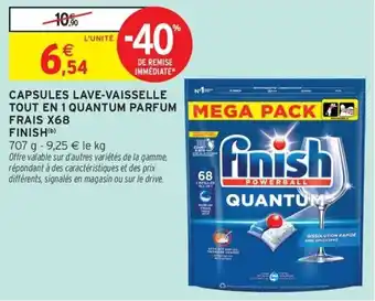Capsules lave-vaisselle tout en 1 quantum parfum frais x68 finish