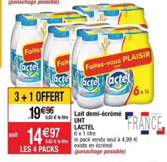 Cora x Carrefour Lait Demi-écrémé UHT offre