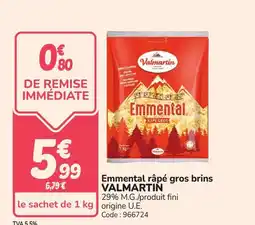 Promocash VALMARTIN Emmental râpé gros brins offre