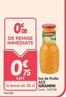Promocash GRANINI Jus de fruits offre