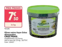 Promocash CROC'FRAIS Olives noires façon Grèce dénoyautéeconditionnées en France offre