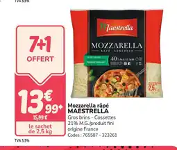 Promocash MAESTRELLA Mozzarella râpé offre