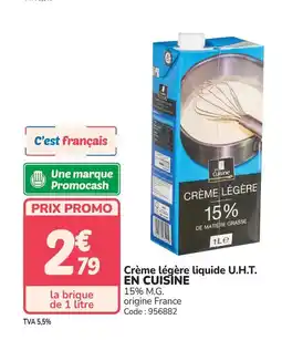 Promocash EN CUISINE Crème légère liquide U.H.T. offre