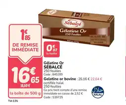Promocash SÉBALCÉ Gélatine Or offre