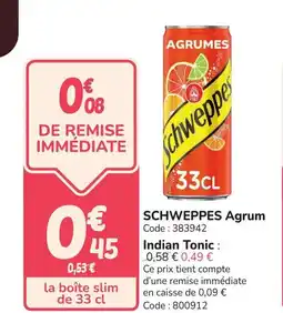 Promocash SCHWEPPES Agrum offre