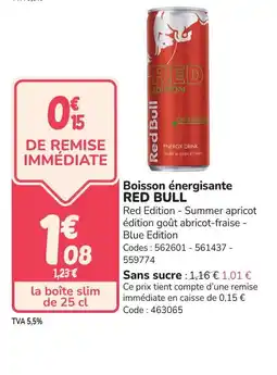 Promocash RED BULL Boisson énergisante offre