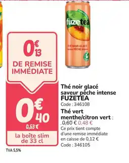 Promocash FUZETEA Thé noir glacé saveur pêche intense offre