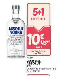 Promocash ABSOLUT Vodka Blue offre