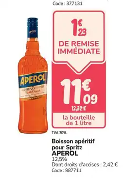 Promocash APEROL Boisson apéritif pour Spritz offre