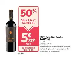 Promocash FANTINI I.G.T. 2022 Primitivo Puglia offre