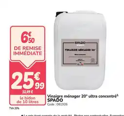 Promocash SPADO Vinaigre ménager 20° ultra concentré offre