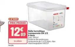 Promocash Boîte hermétique transparente GN 1/3 offre