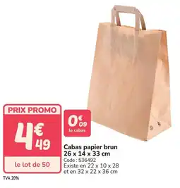 Promocash Cabas papier brun offre