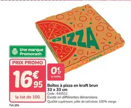 Promocash Boîtes à pizza en kraft brun offre